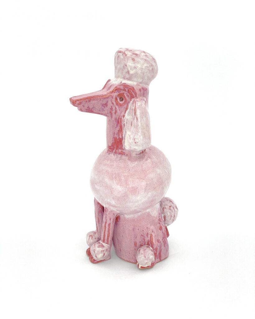Poodle in melty purple glaze 